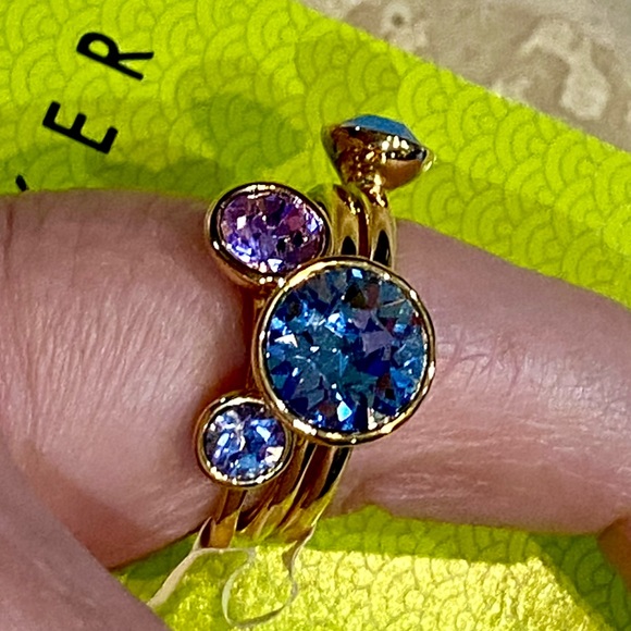 🆕 Ted Baker London ‘Jackie' Jewel Stack Rings - M/L - Picture 6 of 13